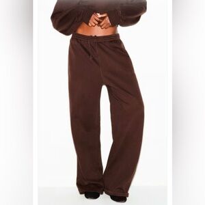 SKIMS Women's Brown Joggers BOYFRIEND FLEECE BAGGY SWEATPANTS ESPRESSO